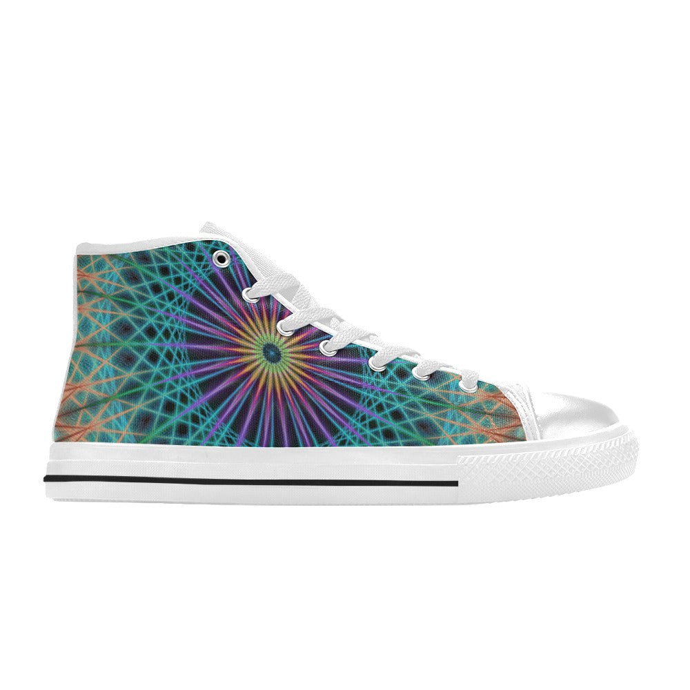 Women's Aurora Fractal Abstract High Top Shoes