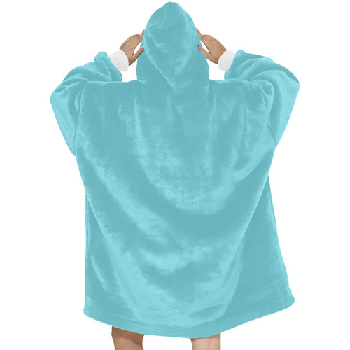 Women's Pastel Blue Solid Blanket Hoodie