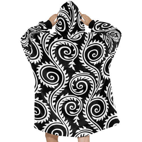Men's Trippy Monochrome Abstract Blanket Hoodie
