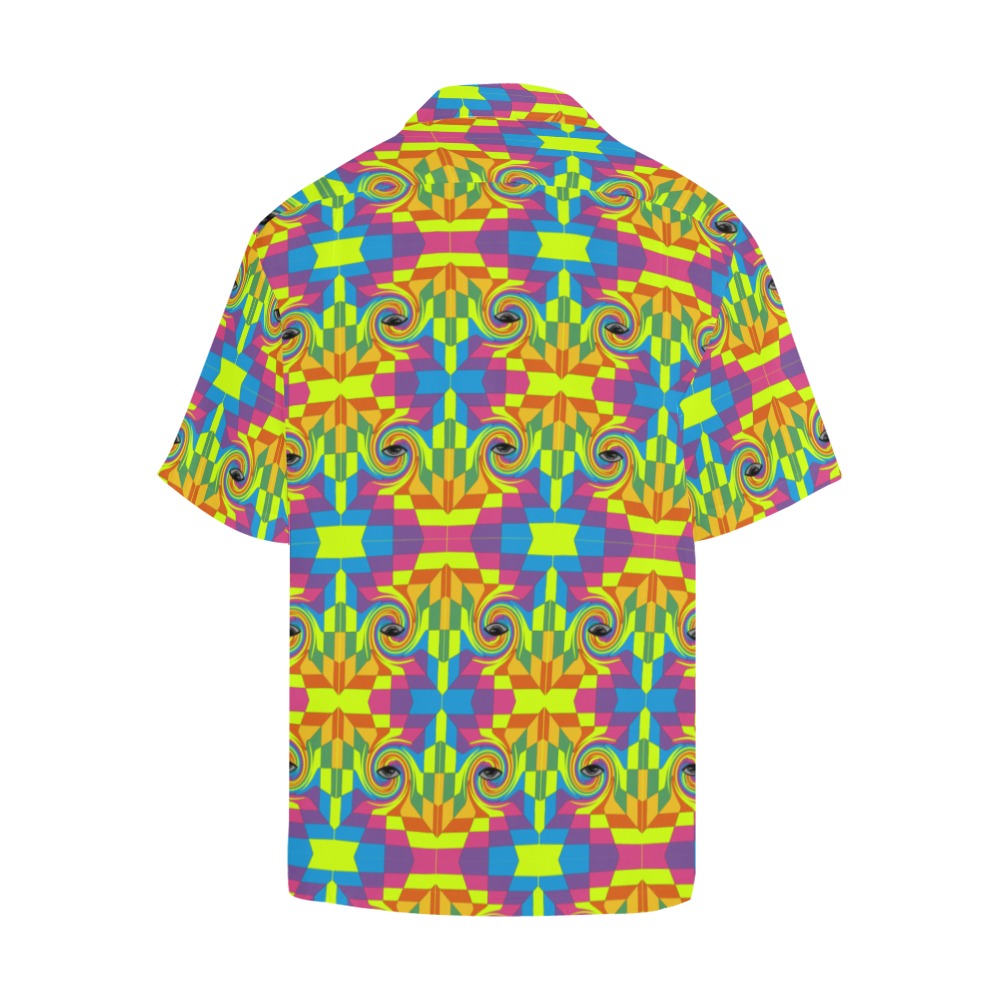 Men's Psychedelic Spiral Abstract Half Sleeve Shirt
