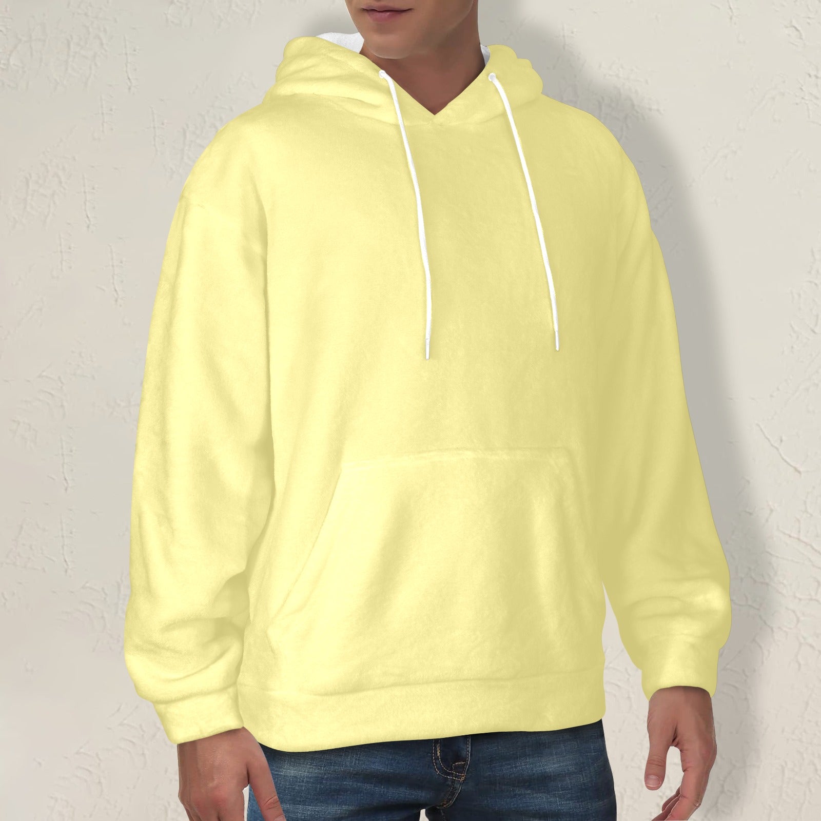 Men's Blond Solid Flannel Hoodie