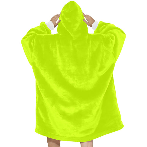 Women's Fluorescent Yellow Solid Blanket Hoodie