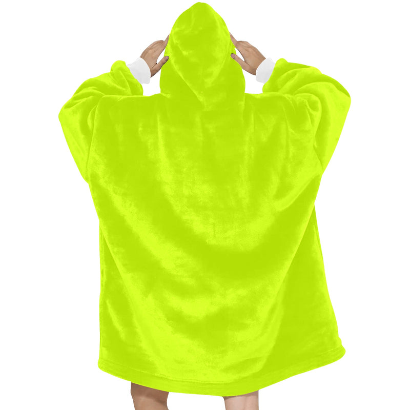 Women's Fluorescent Yellow Solid Blanket Hoodie