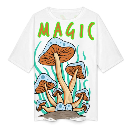 Women's Psychedelic Magic Mushrooms Acid & Punk Oversized T-shirt