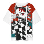 Women's Tanjiro Demon Slayer Anime Oversized T-shirt