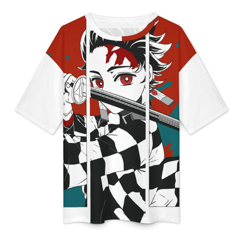 Women's Tanjiro Demon Slayer Anime Oversized T-shirt
