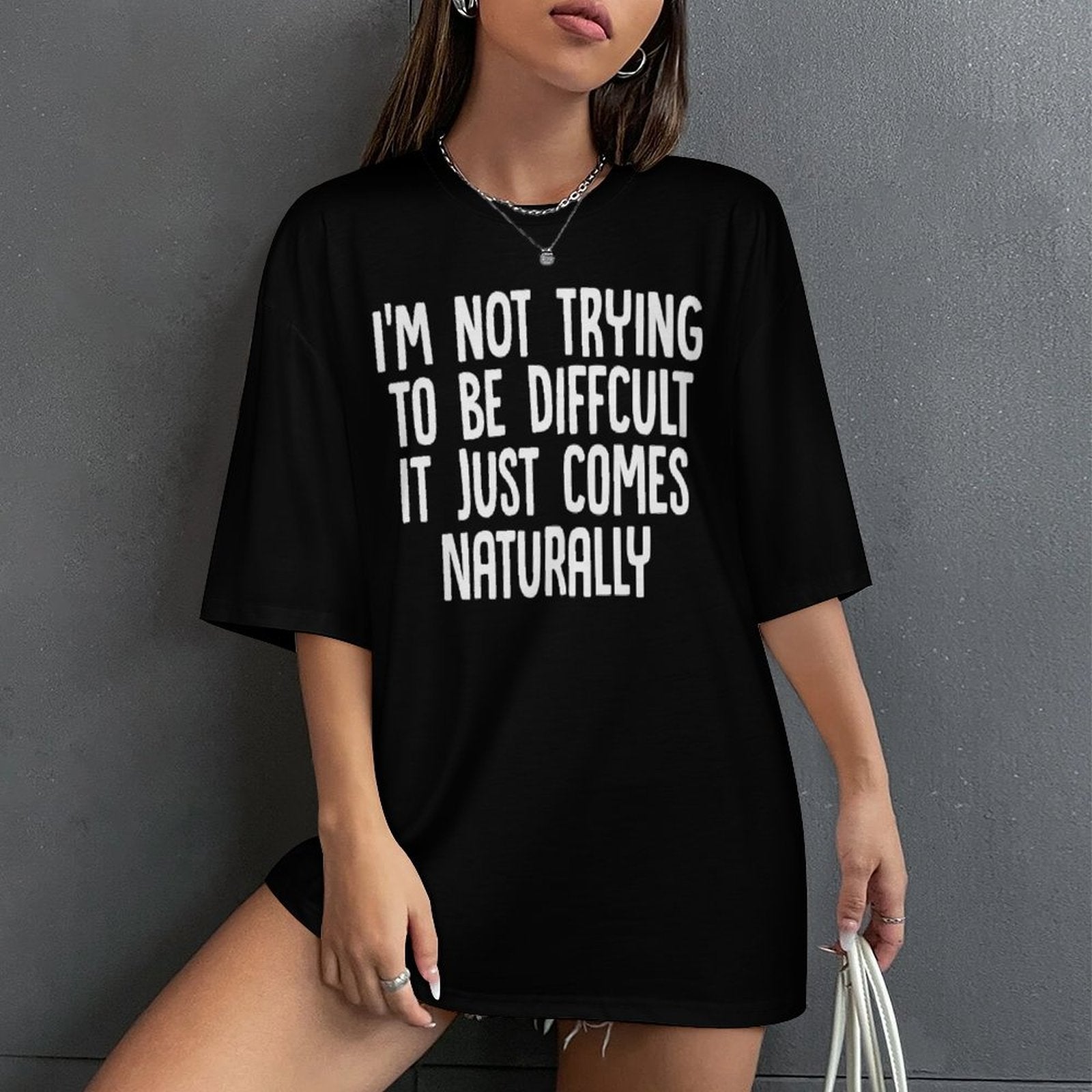 Women's Naturally Typography Oversized T-shirt