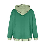 Women's Bottle Green Combo Solid Flannel Hoodie