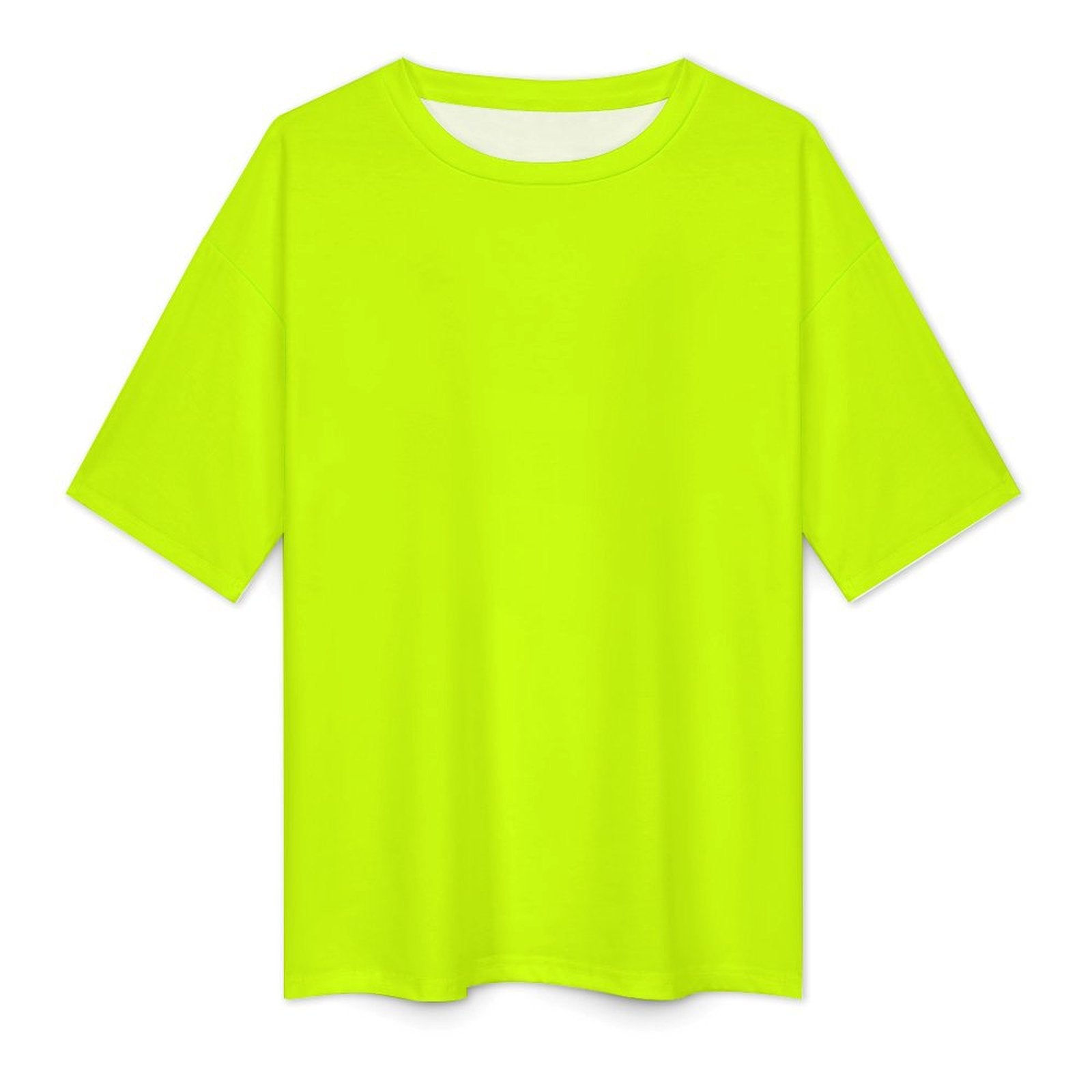 Men's Fluorescent Yellow Solid Oversized T-shirt