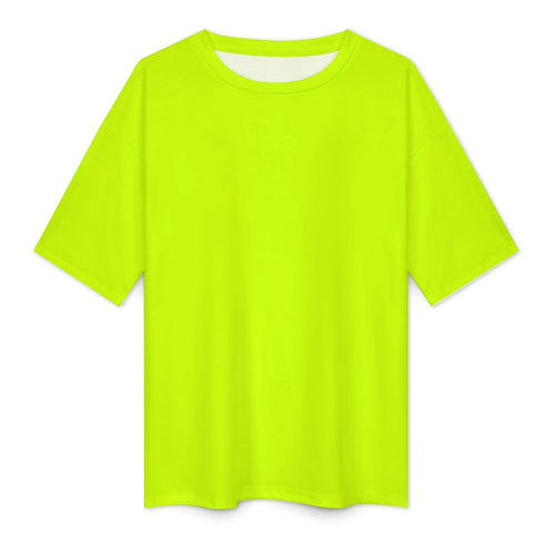 Women's Fluorescent Yellow Solid Oversized T-shirt