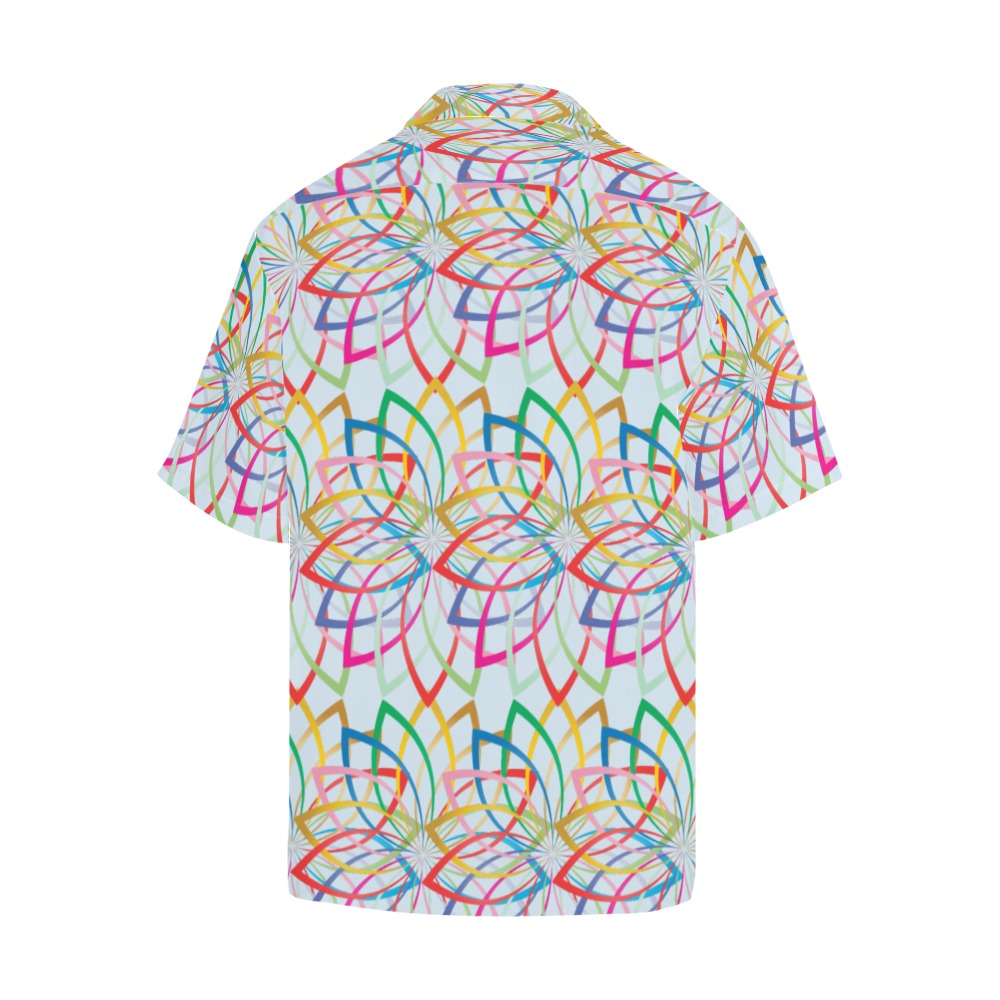Men's Colorful Spiralla Abstract Half Sleeve Shirt