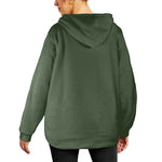 Women's Dark Asparagus Solid Flannel Hoodie