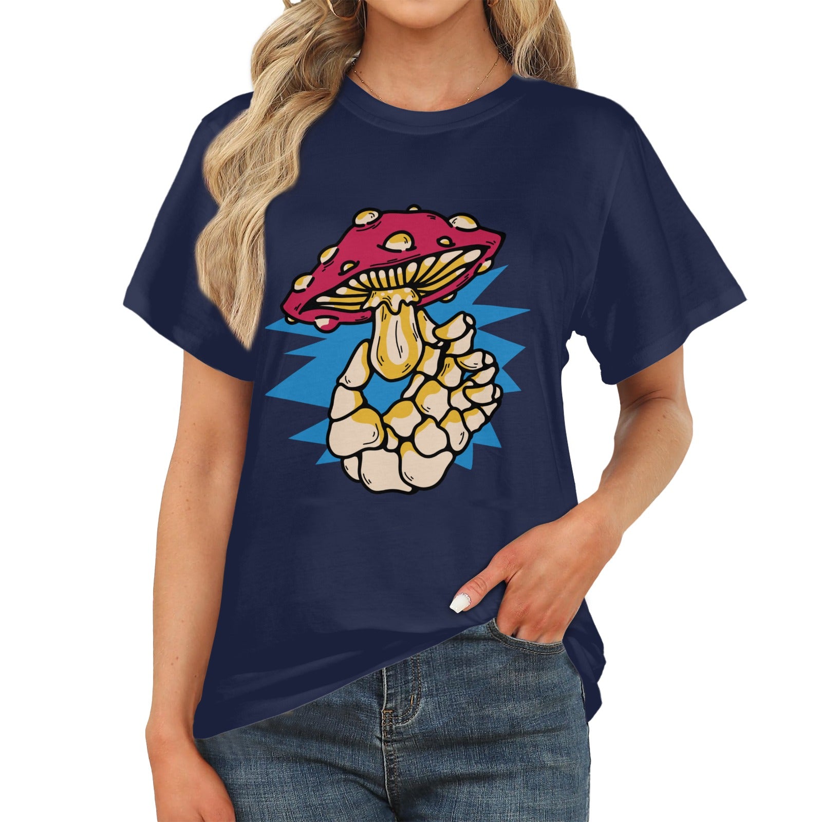 Women's Single Mushroom Acid & Punk Classic Fit T-shirt