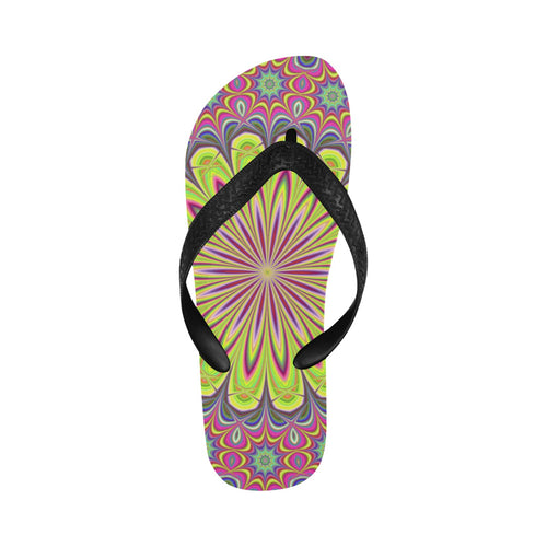 Men's Psychedelic Starburst Abstract Flip Flops