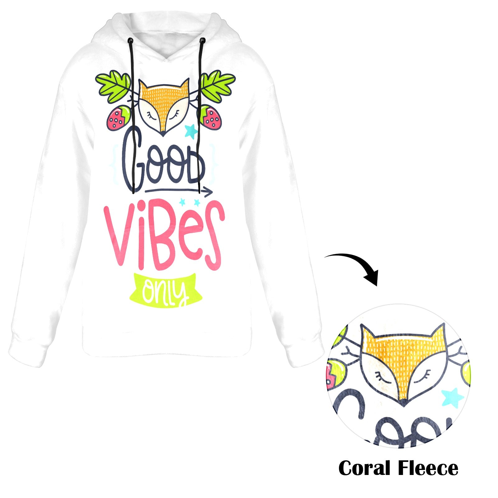 Women's Good Vibes Abstract Flannel Hoodie