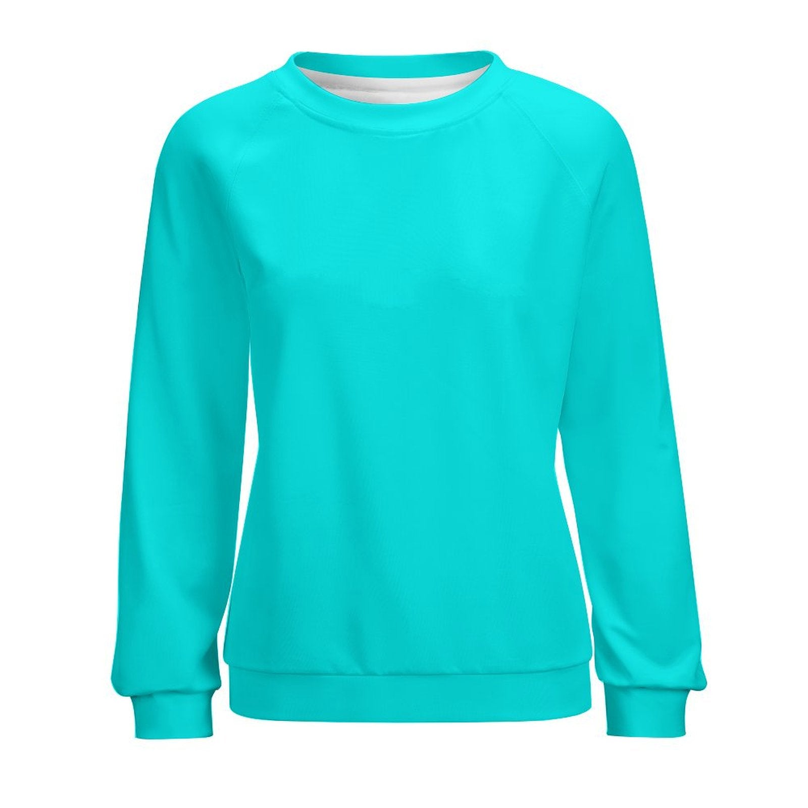 Women's Bright Turquoise Solid Sweatshirt