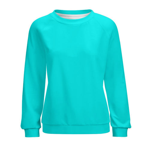 Women's Bright Turquoise Solid Sweatshirt