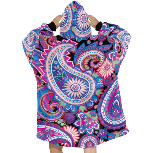 Women's Traditional Asian elements Paisley Abstract Blanket Hoodie