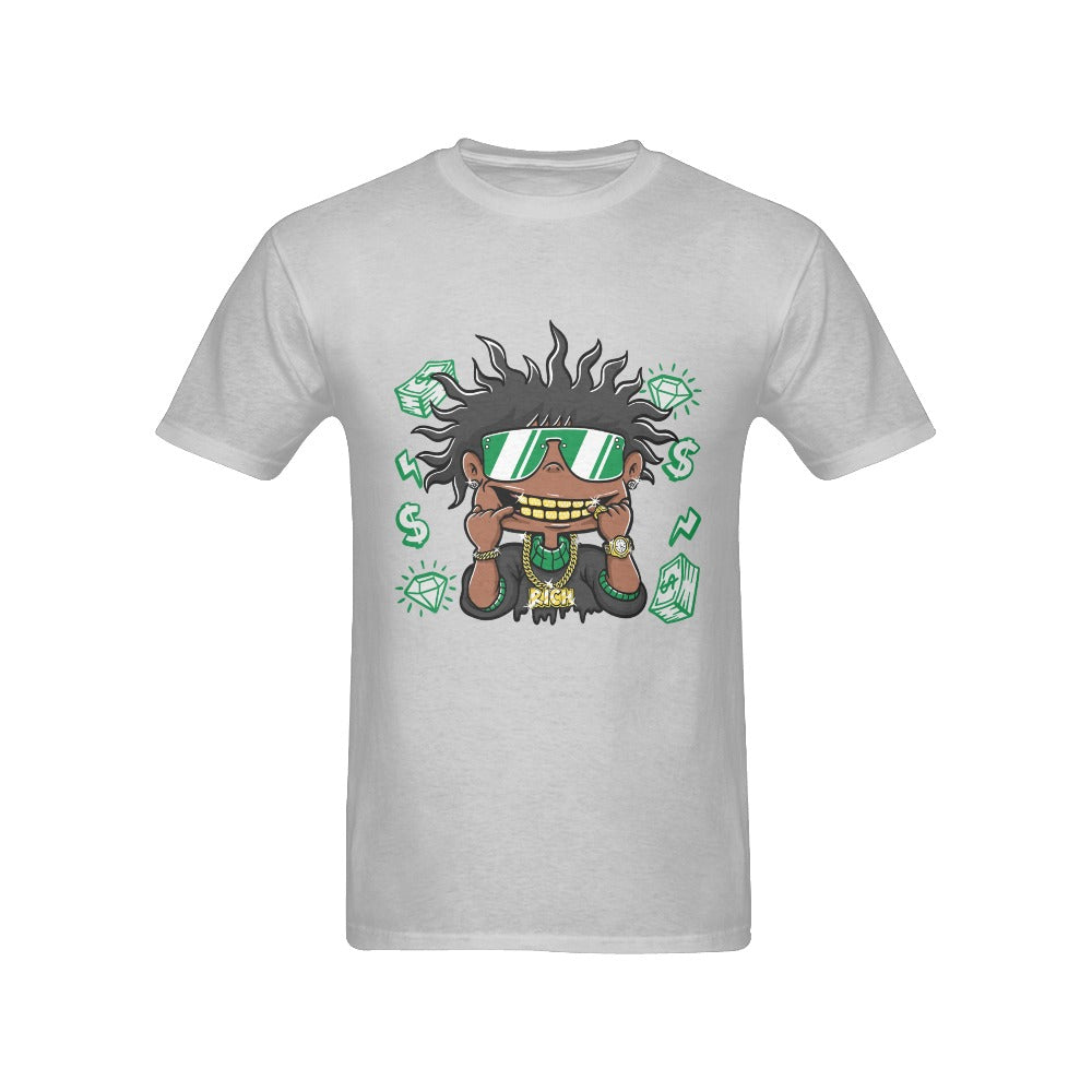 Men's Rich Black Guy Streetwear Classic Fit T-shirt