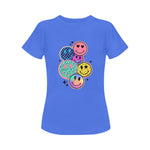 Women's Multi Smile Streetwear Classic Fit T-shirt