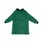Men's Bottle Green & Black Solid Blanket Hoodie