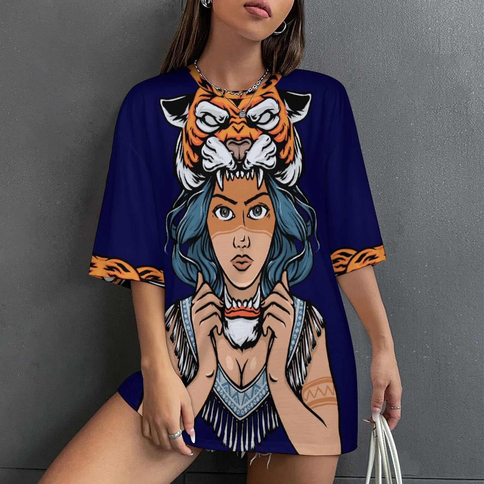 Women's Tribal Women Acid & Punk Oversized T-shirt