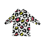 Men's White Leopard Abstract Blanket Hoodie