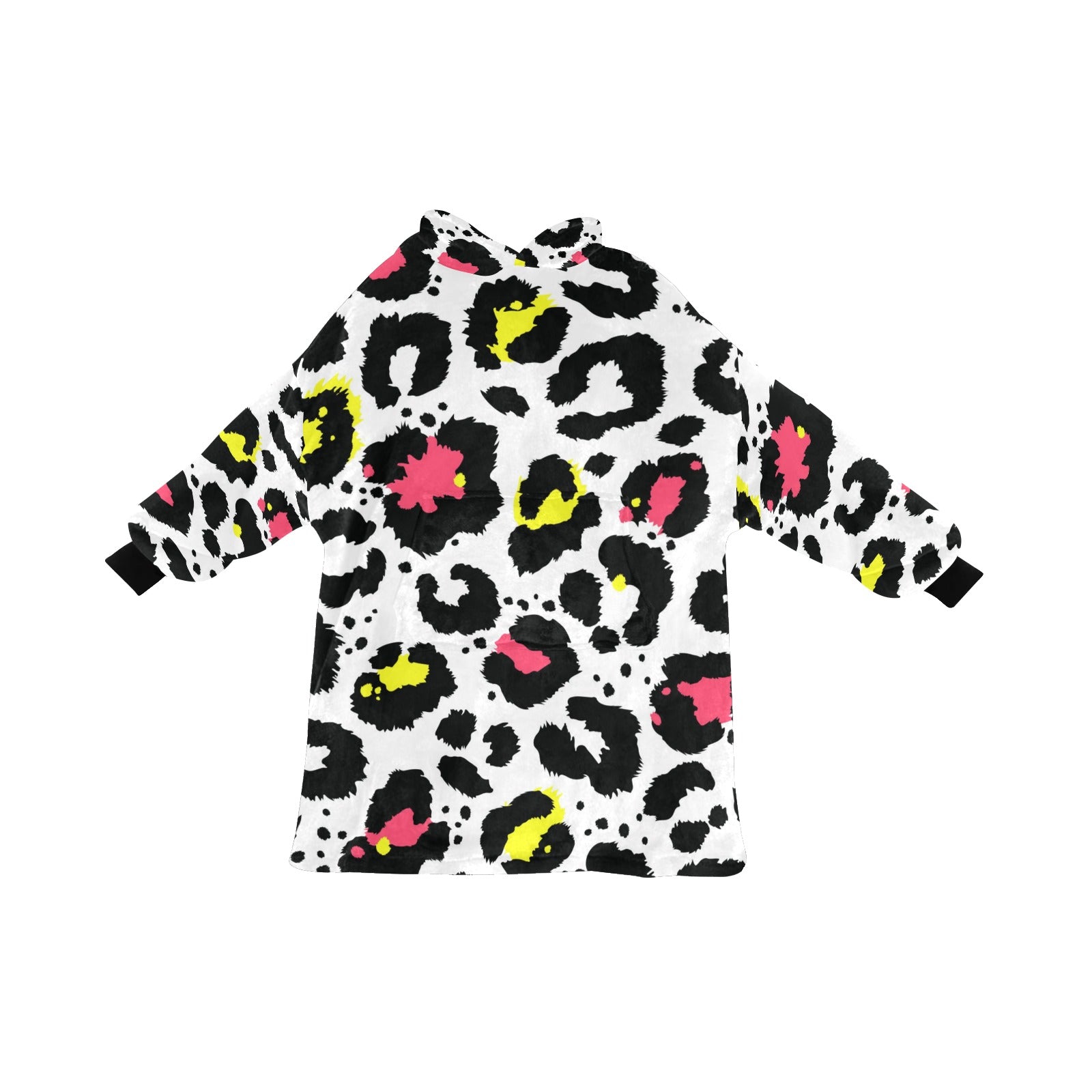 Men's White Leopard Abstract Blanket Hoodie