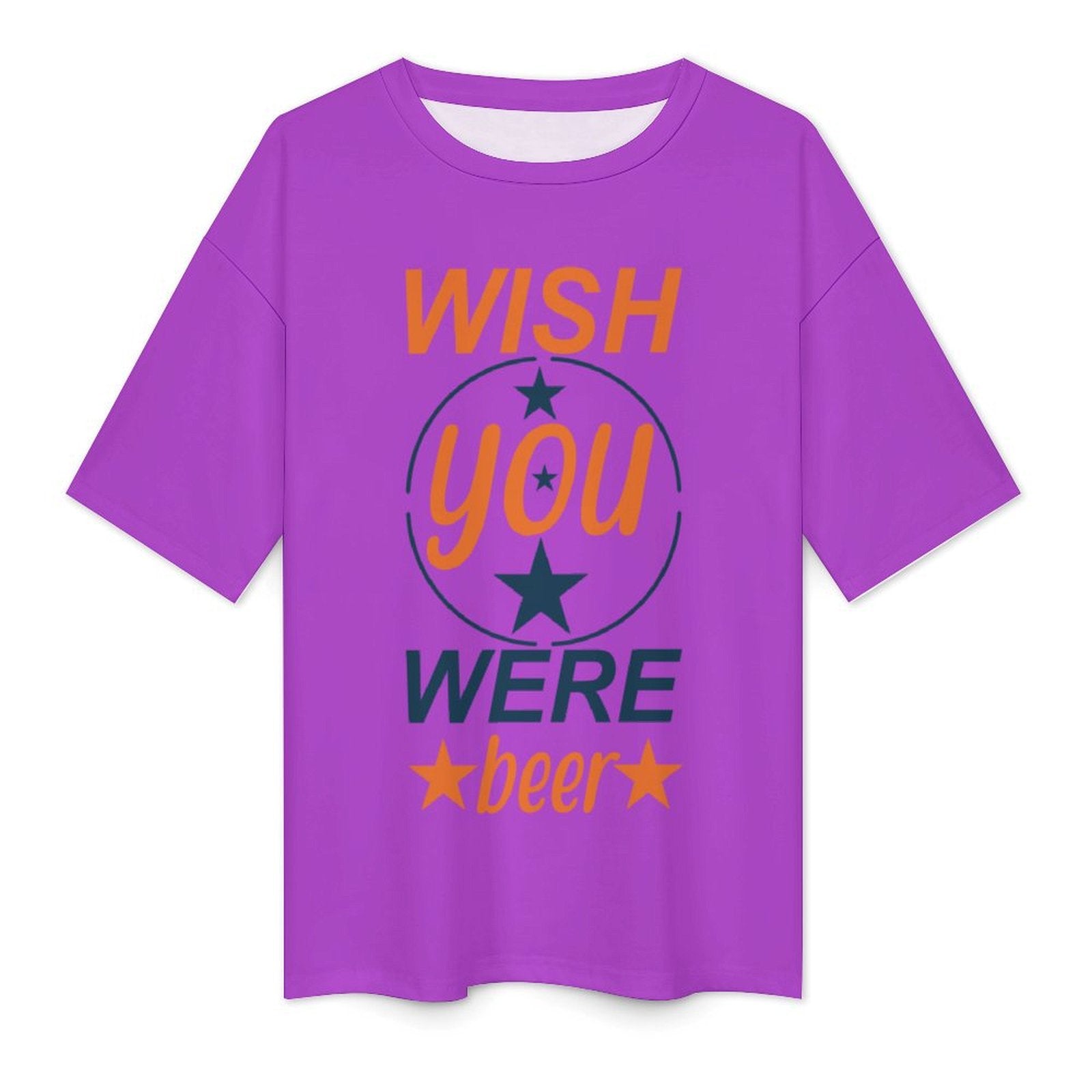 Men's Wish You Were Beer Typography Oversized T-shirt