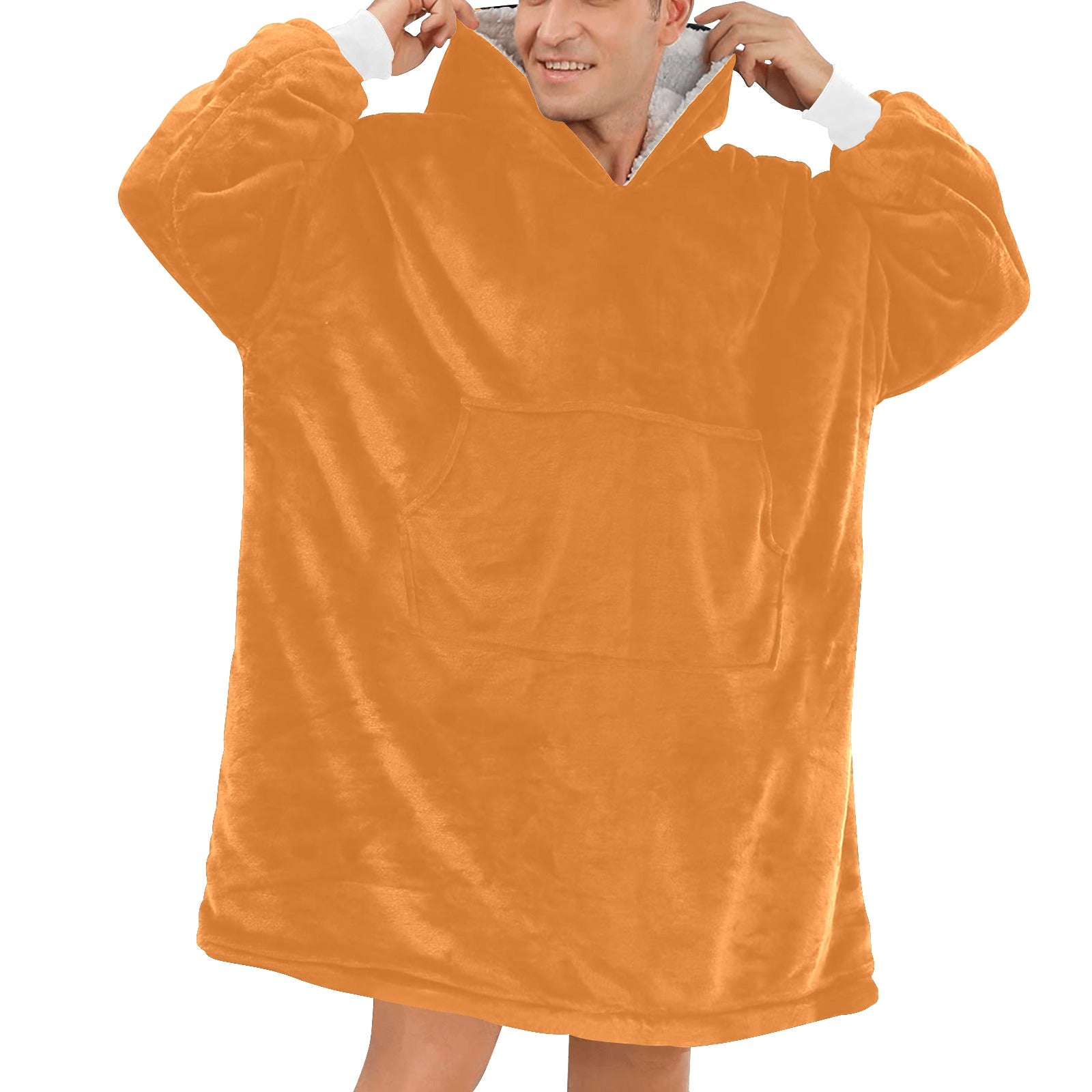 Men's Bronze Solid Blanket Hoodie