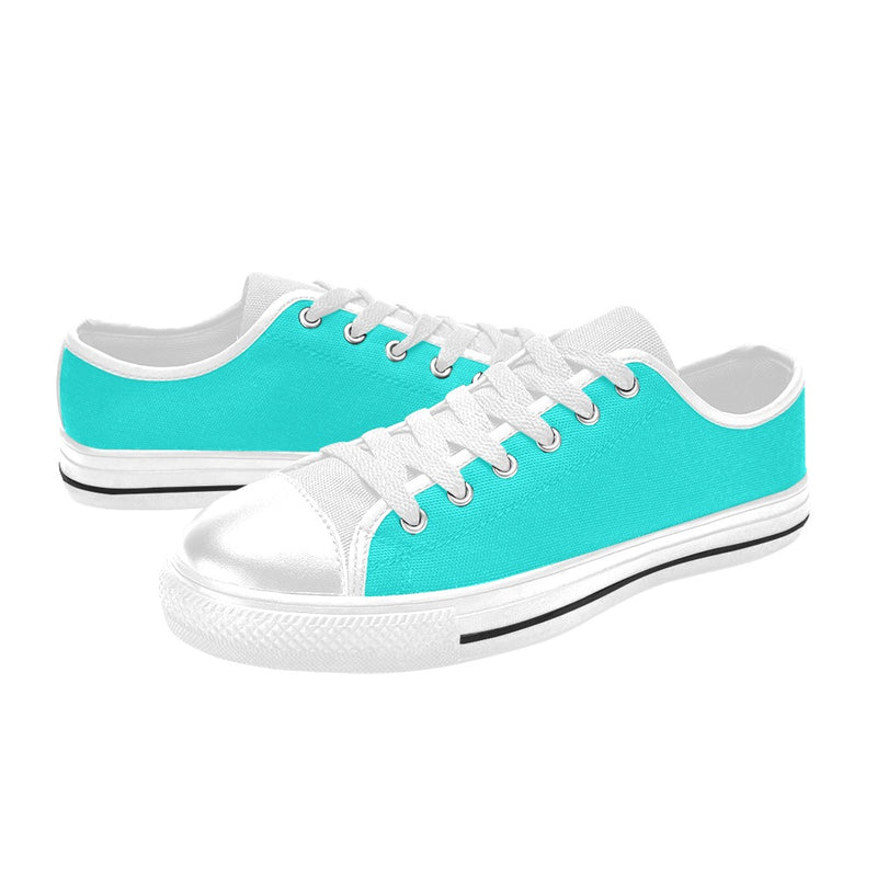Men's Bright Turquoise Solid Low Top Shoes