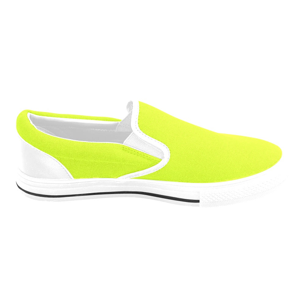 Women's Fluorescent Yellow Solid Slip-on Shoes