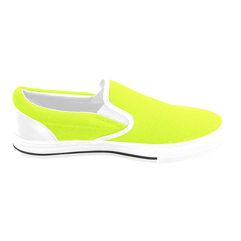 Women's Fluorescent Yellow Solid Slip-on Shoes