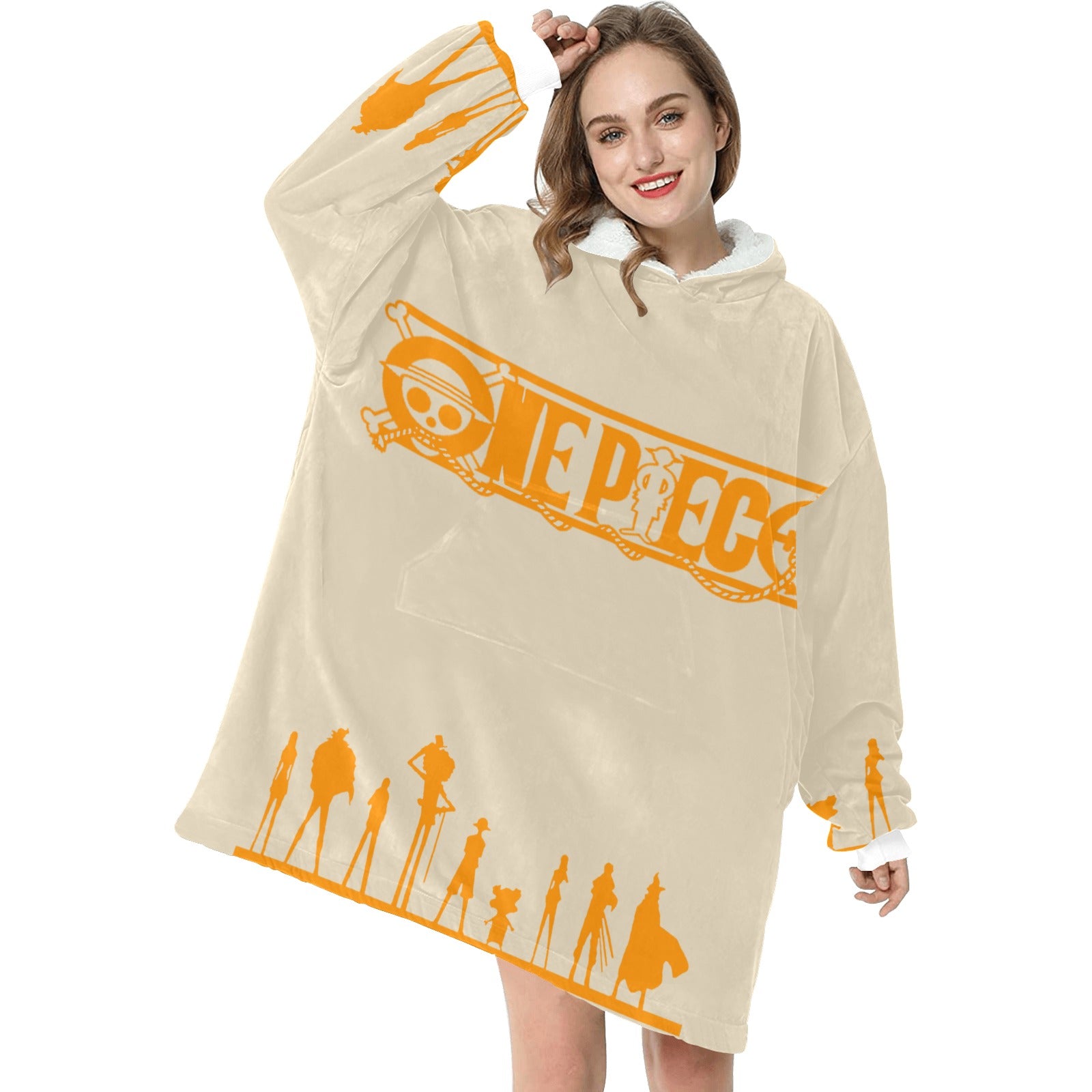 Women's One Piece Anime Blanket Hoodie