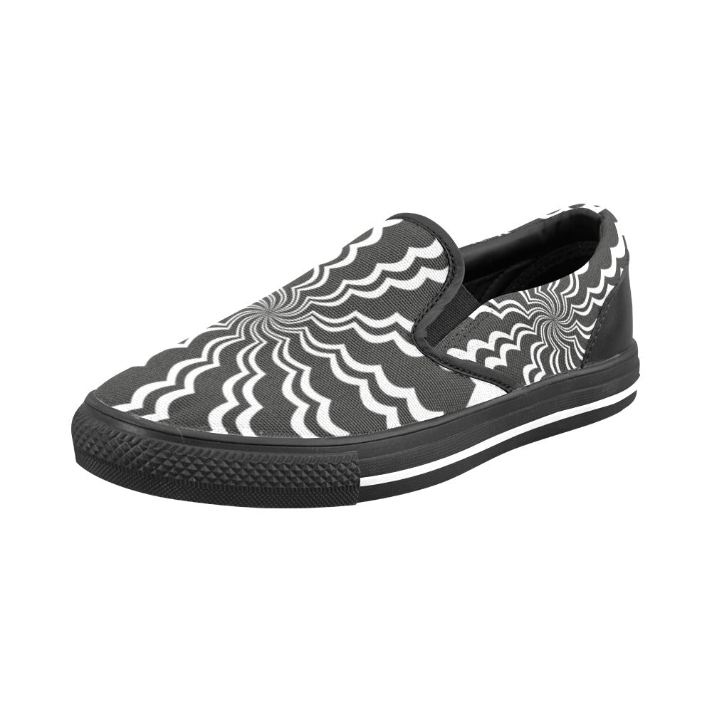 Women's Swirling Vortex Abstract Slip-on Shoes