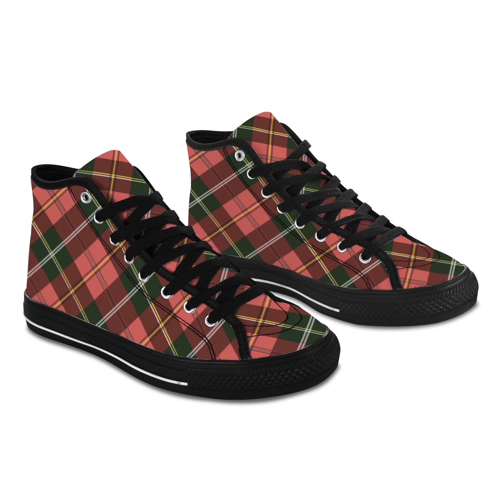 Men's Tartan Blaze Abstract High Top Shoes