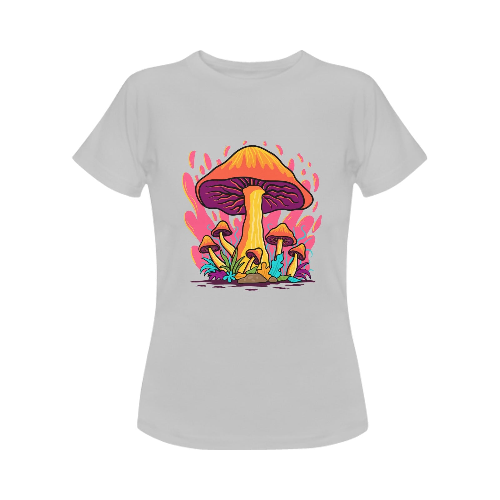 Women's Flaming Mushroom Mushroom Acid & Punk Classic Fit T-shirt