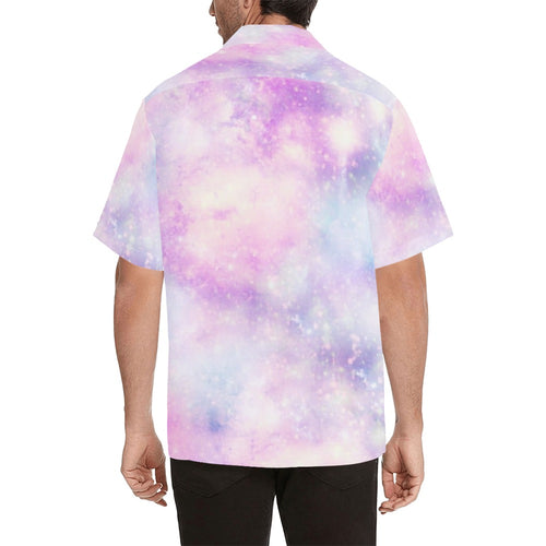 Men's Cosmic Pastel Galaxy Abstract Half Sleeve Shirt