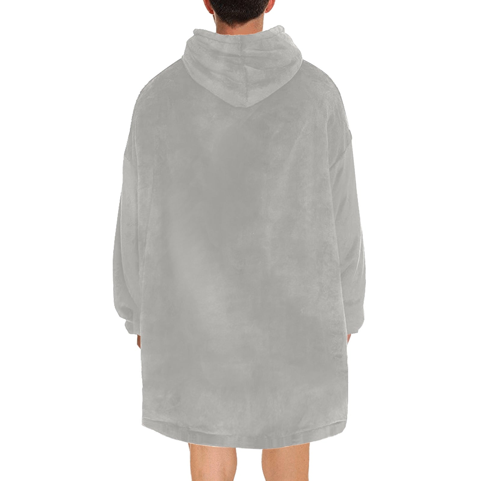 Men's Gray Solid Blanket Hoodie