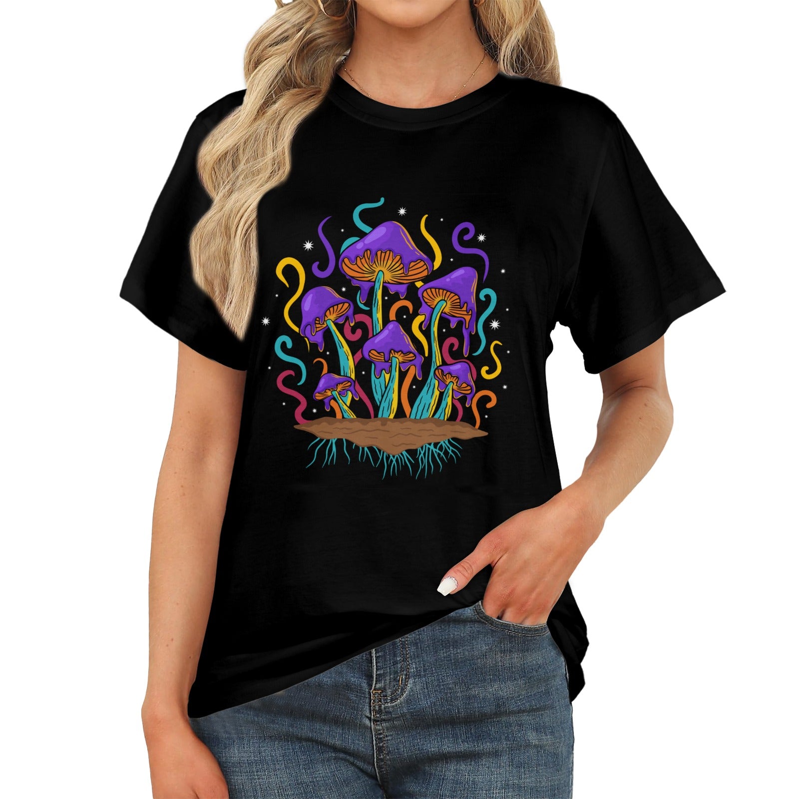 Women's Melting Mushroom Acid & Punk Classic Fit T-shirt