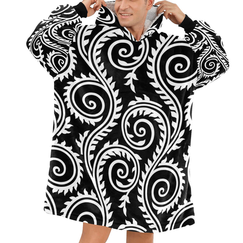 Men's Trippy Monochrome Abstract Blanket Hoodie