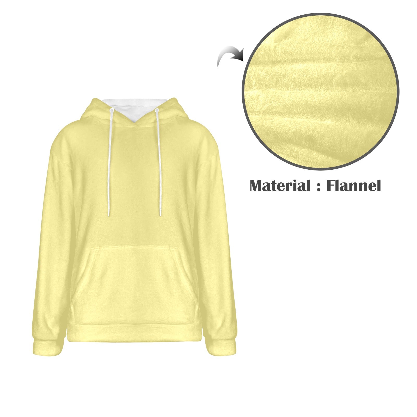 Men's Blond Solid Flannel Hoodie