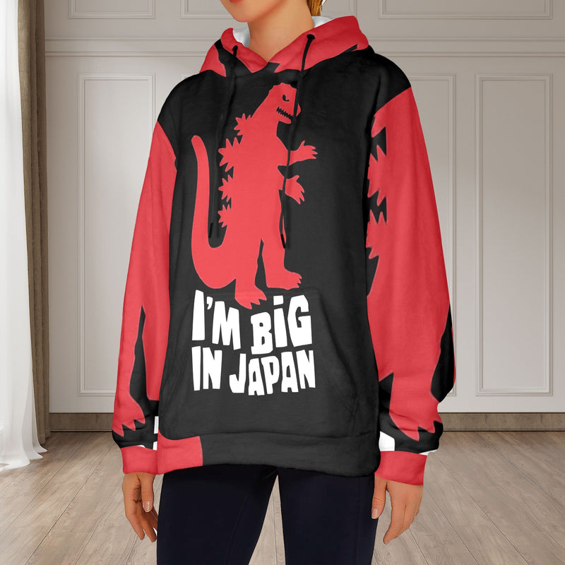 Women's Japan Godzilla Abstract Flannel Hoodie