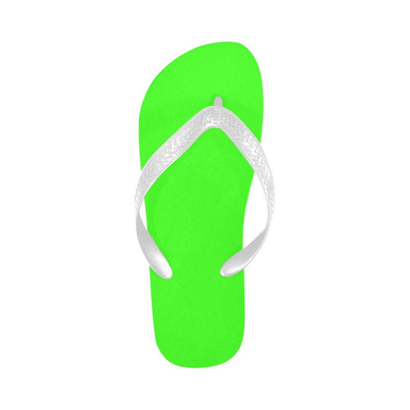 Men's Neon Green Solid Flip Flops