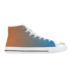 Men's Orange Blue Hue Solid High Top Shoes