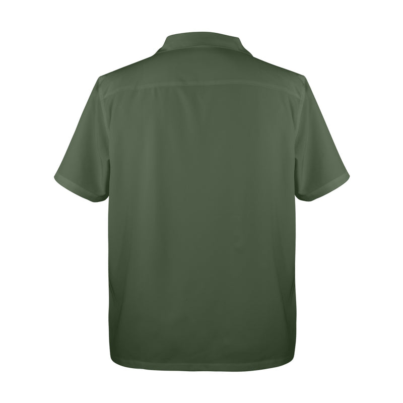 Men's Gray Asparagus Solid Half Sleeve Shirt