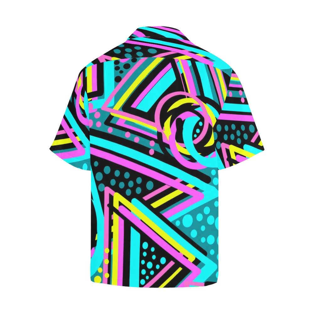 Men's Colorful Pattern Abstract Half Sleeve Shirt