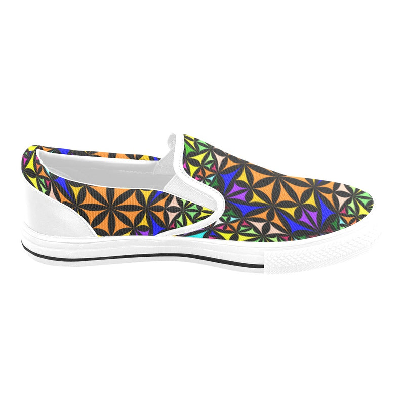 Women's Kaleidoscope Mosaic Abstract Slip-on Shoes