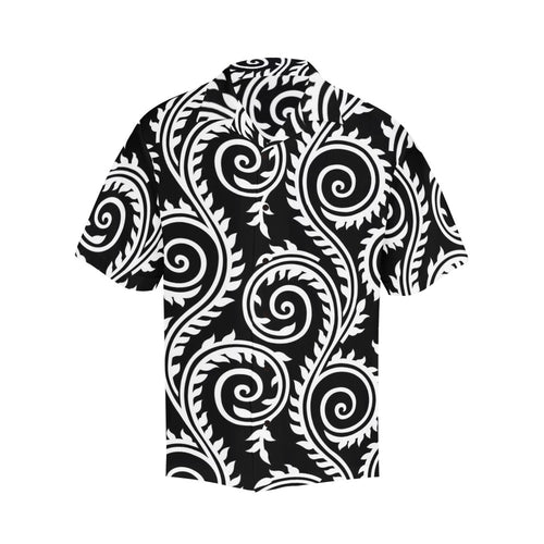 Men's Black Spirilla Abstract Half Sleeve Shirt