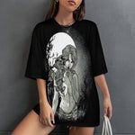 Women's Full Moon Night Acid & Punk Oversized T-shirt